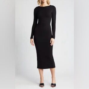 Naked Wardrobe Black Bodycon Maxi Dress M Stretch FLAW/REPAIR DIY Midi Potential